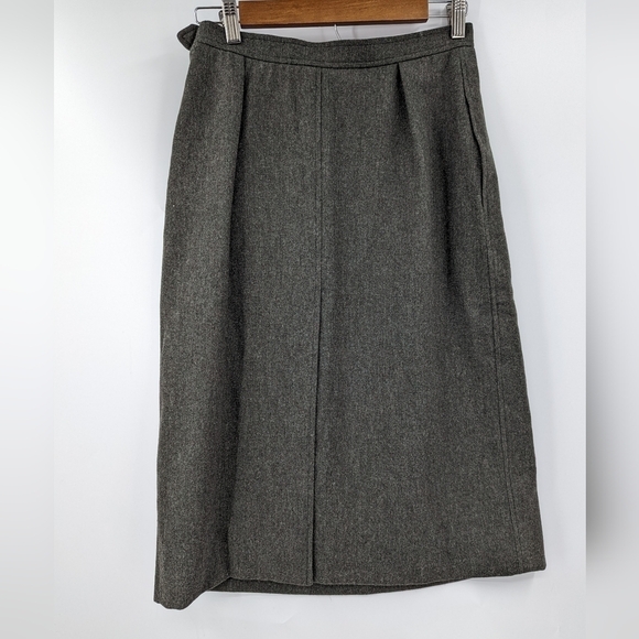 SAINT LAURENT Rive Gauche Wool Aline Skirt - Picture 4 of 5